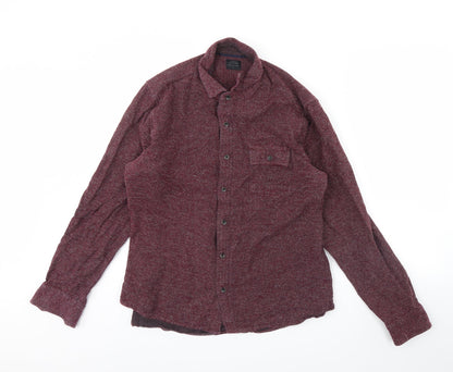 Authentic Casual Wear Mens Purple    Button-Up Size L