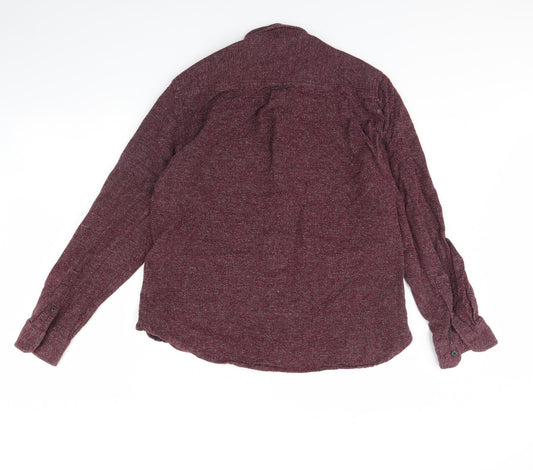 Authentic Casual Wear Mens Purple    Button-Up Size L