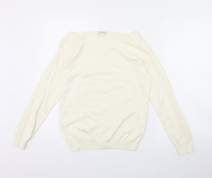 Womens UK Size S Monsoon Ivory Pullover Jumper