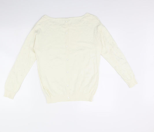 Womens UK Size S Monsoon Ivory Pullover Jumper