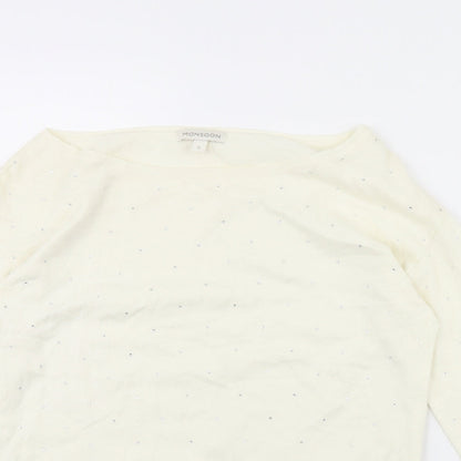 Womens UK Size S Monsoon Ivory Pullover Jumper