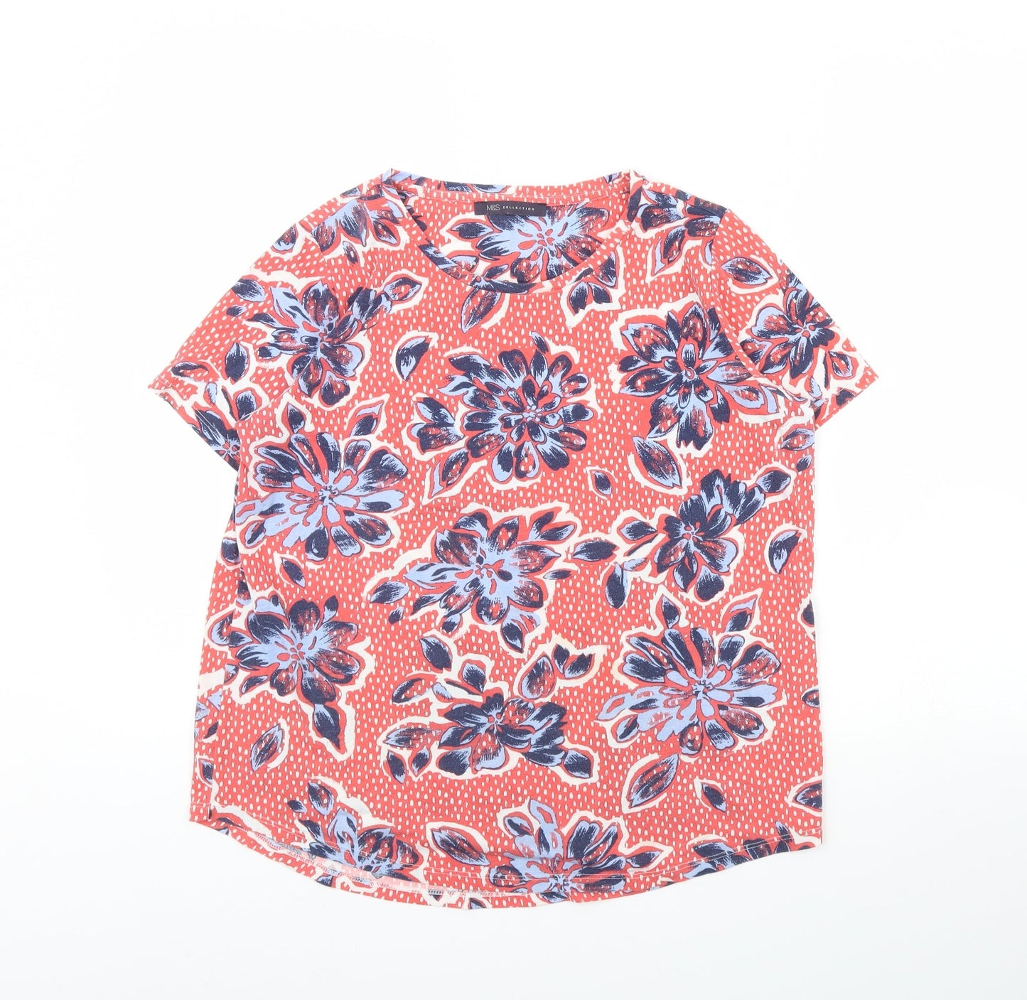 m&s Womens Red Polka Dot  Basic Blouse Size 14