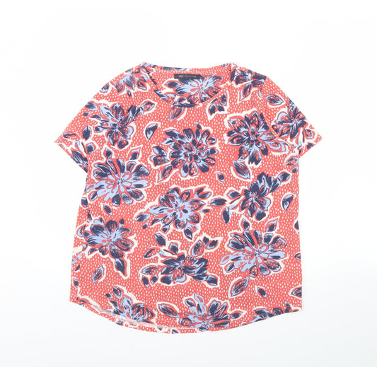 m&s Womens Red Polka Dot  Basic Blouse Size 14