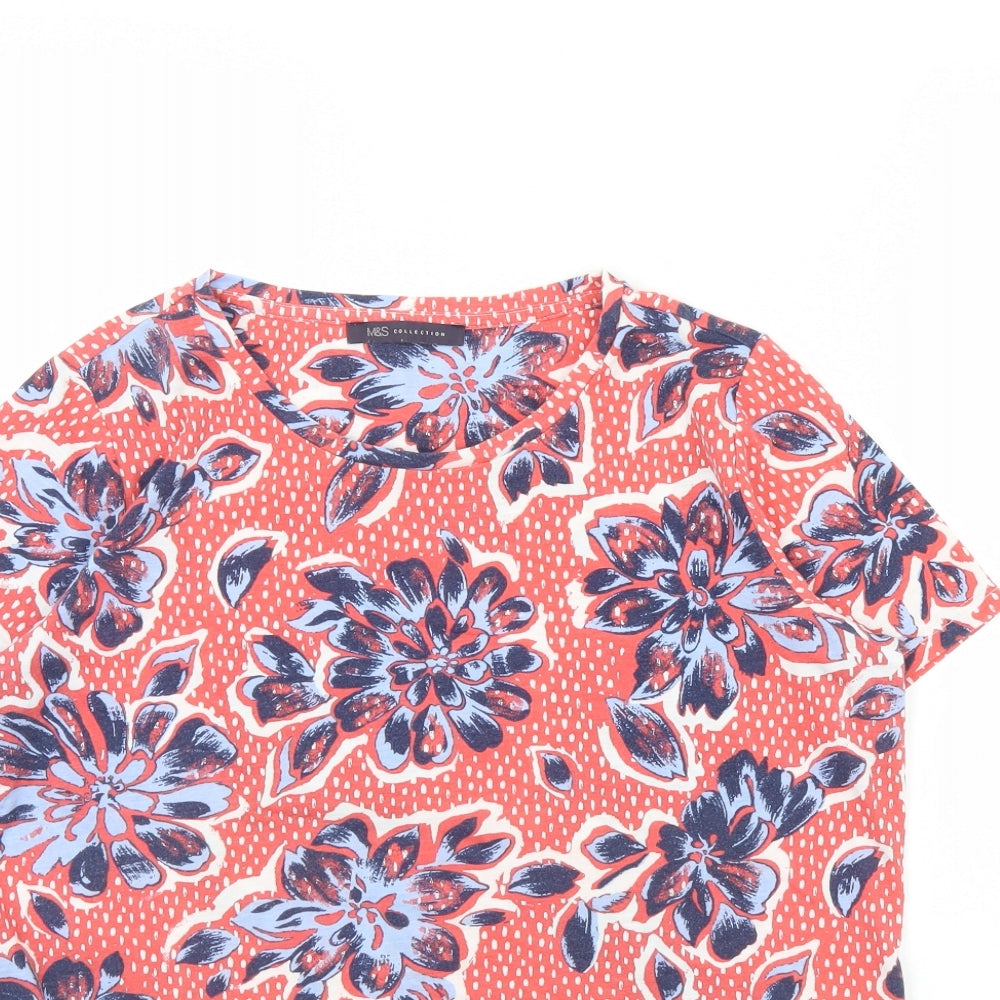 m&s Womens Red Polka Dot  Basic Blouse Size 14