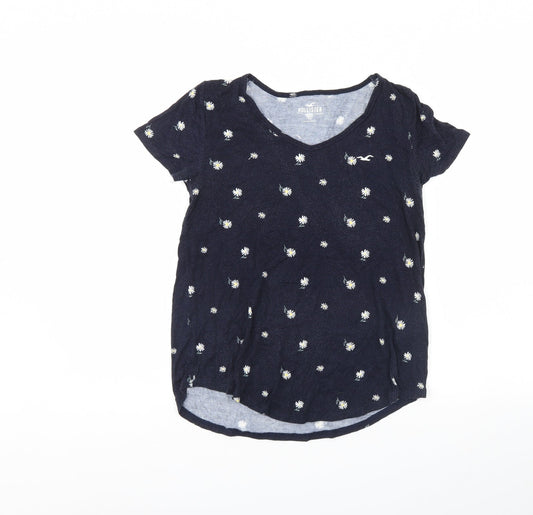 Womens UK Size XS Hollister Blue Basic T-Shirt