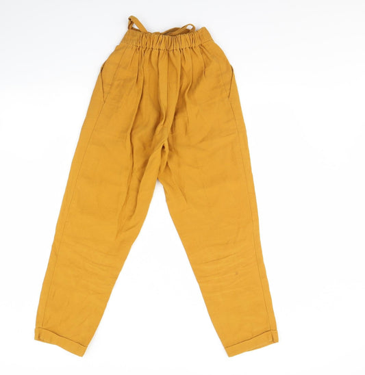 Womens UK Size XS H&M Regular Fit  Yellow Trousers