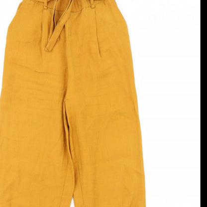 Womens UK Size XS H&M Regular Fit  Yellow Trousers