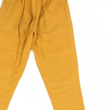 Womens UK Size XS H&M Regular Fit  Yellow Trousers