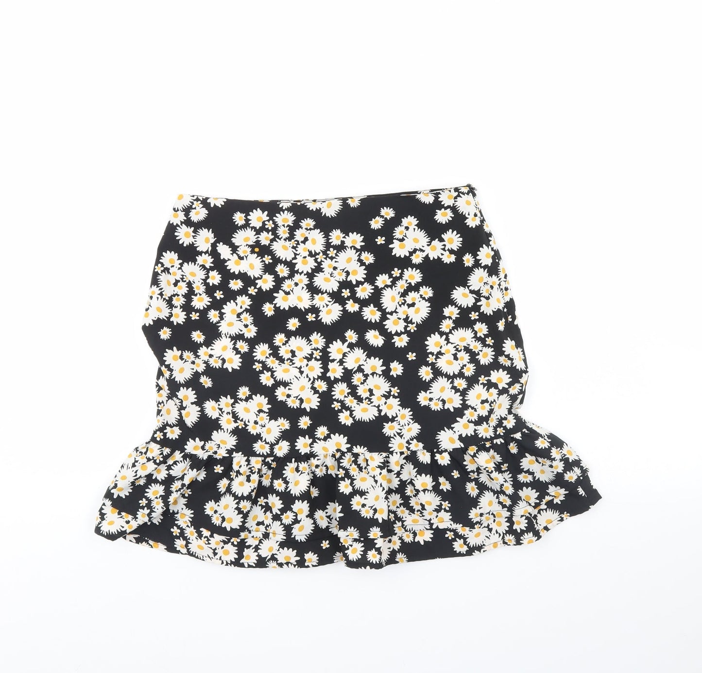 Mini velvet Womens Black Floral  Mini Skirt Size 6