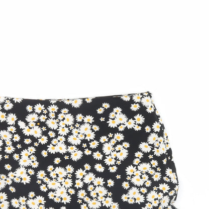 Mini velvet Womens Black Floral  Mini Skirt Size 6