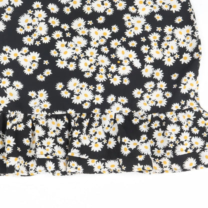 Mini velvet Womens Black Floral  Mini Skirt Size 6