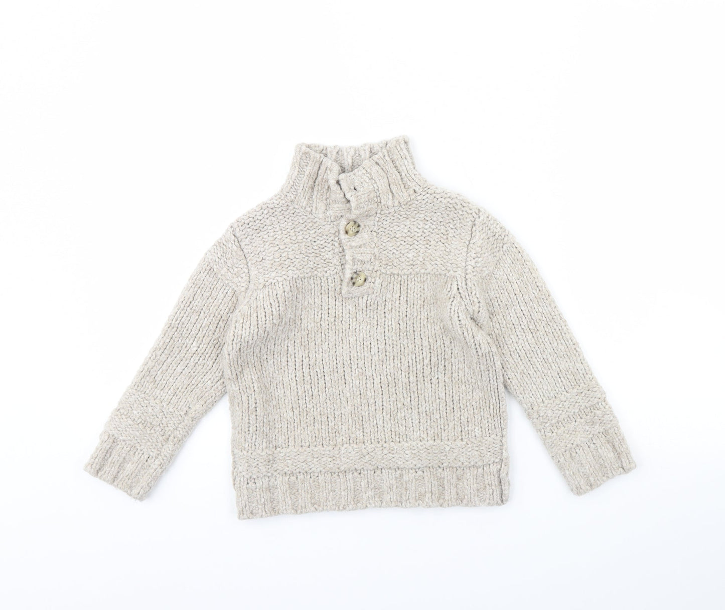 NEXT Girls Beige   Henley Jumper Size 4 Years