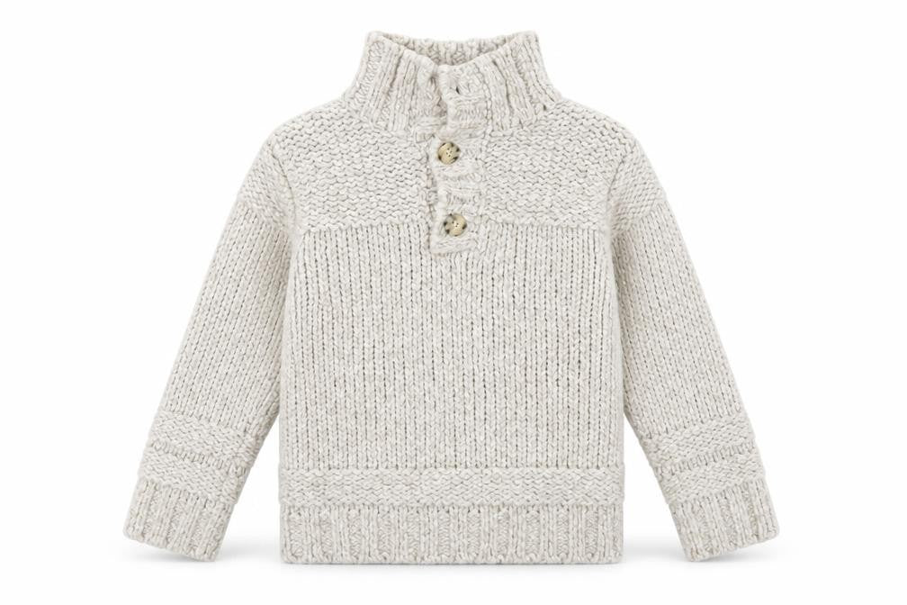 Front view of Next girls’ beige henley jumper, size 4, years