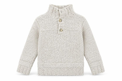Front view of Next girls’ beige henley jumper, size 4, years