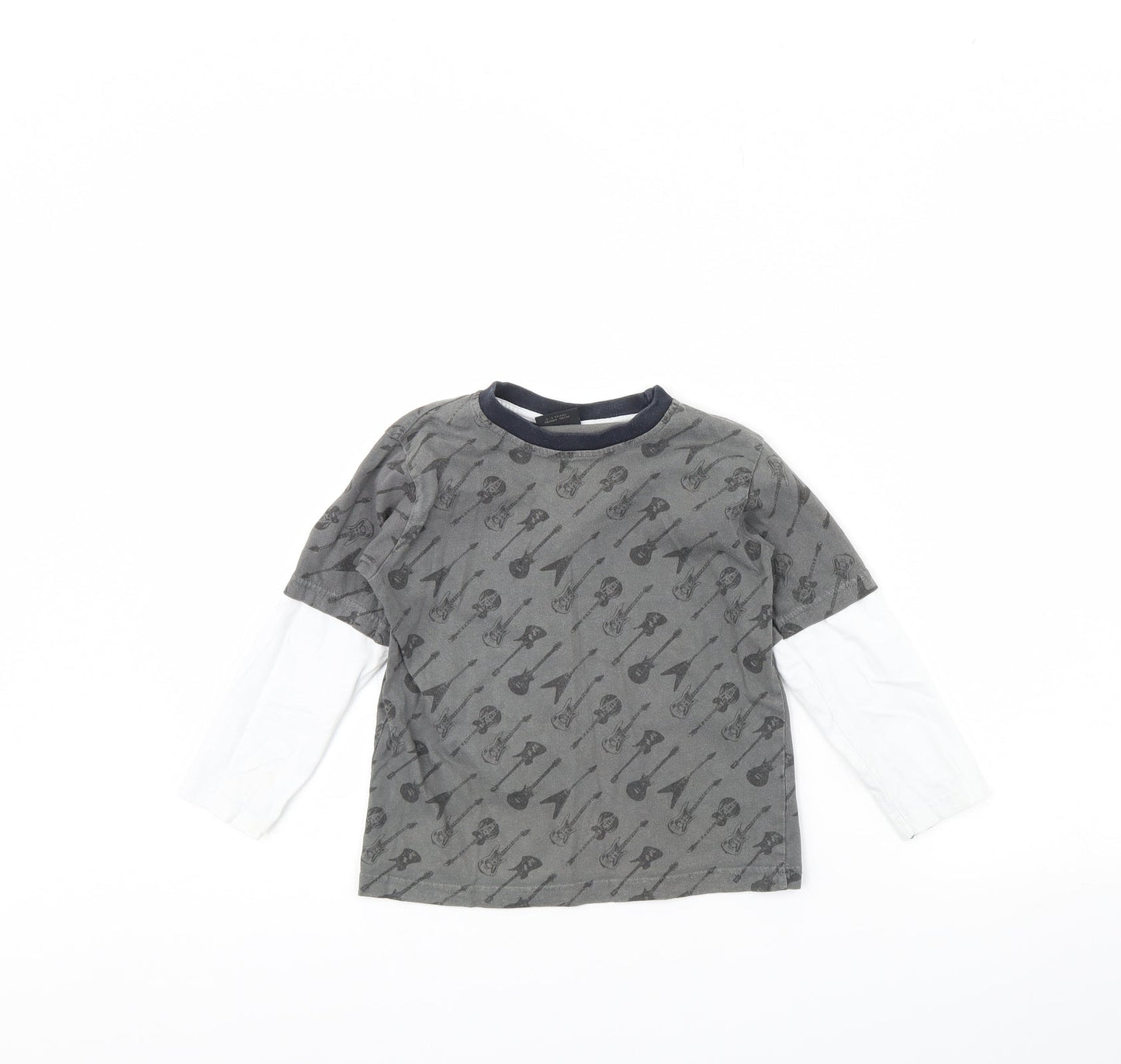 Nex Boys Grey Spotted  Basic T-Shirt Size 4 Years