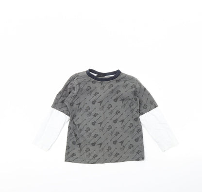 Nex Boys Grey Spotted  Basic T-Shirt Size 4 Years