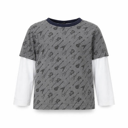 Front view of Next boys’ grey spotted basic t-shirt, size 4, years