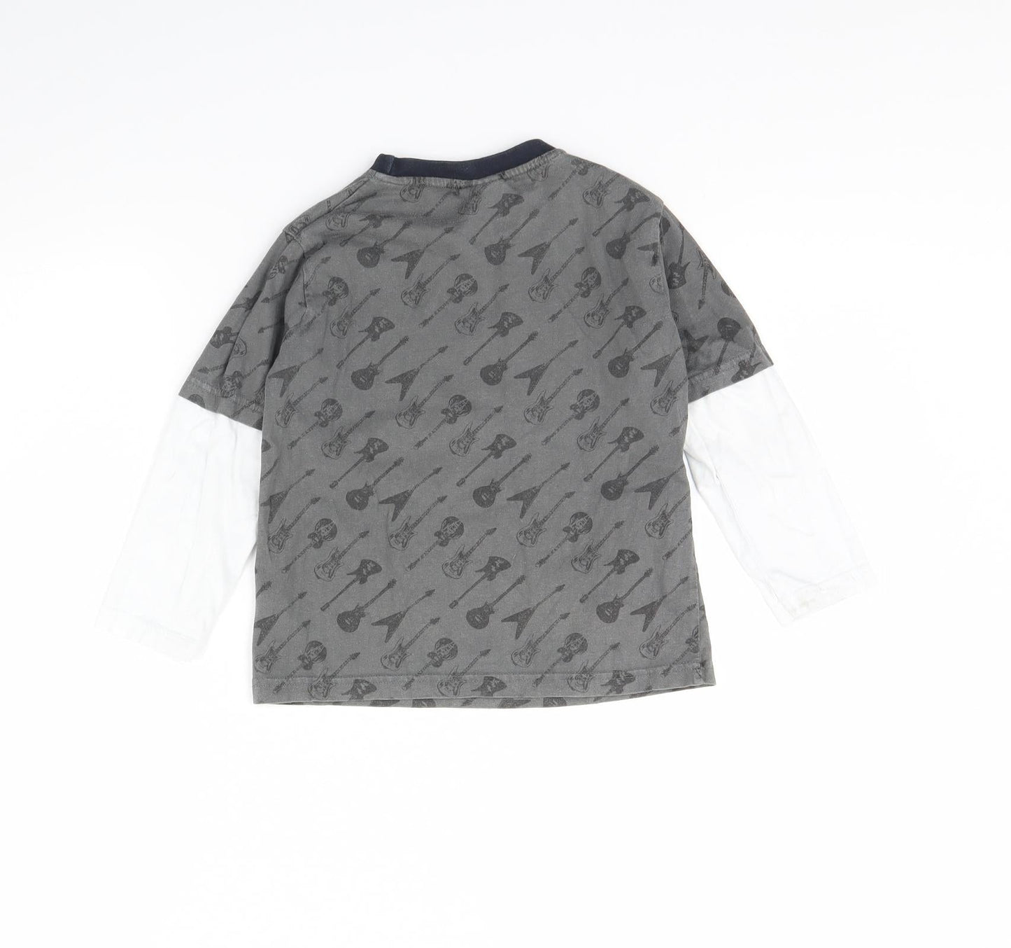 Nex Boys Grey Spotted  Basic T-Shirt Size 4 Years