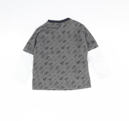 Nex Boys Grey Spotted  Basic T-Shirt Size 4 Years