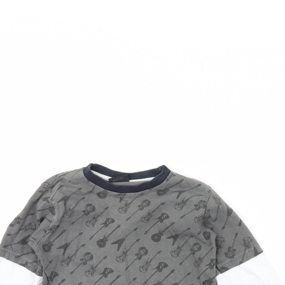 Nex Boys Grey Spotted  Basic T-Shirt Size 4 Years