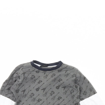 Nex Boys Grey Spotted  Basic T-Shirt Size 4 Years