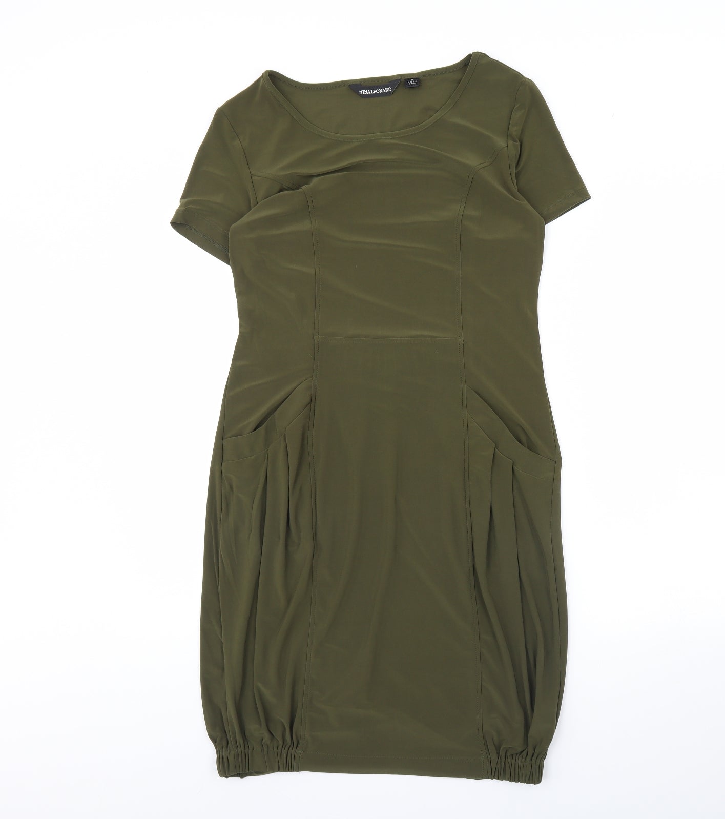 Nina Leonard  Womens Green   Sheath  Size S