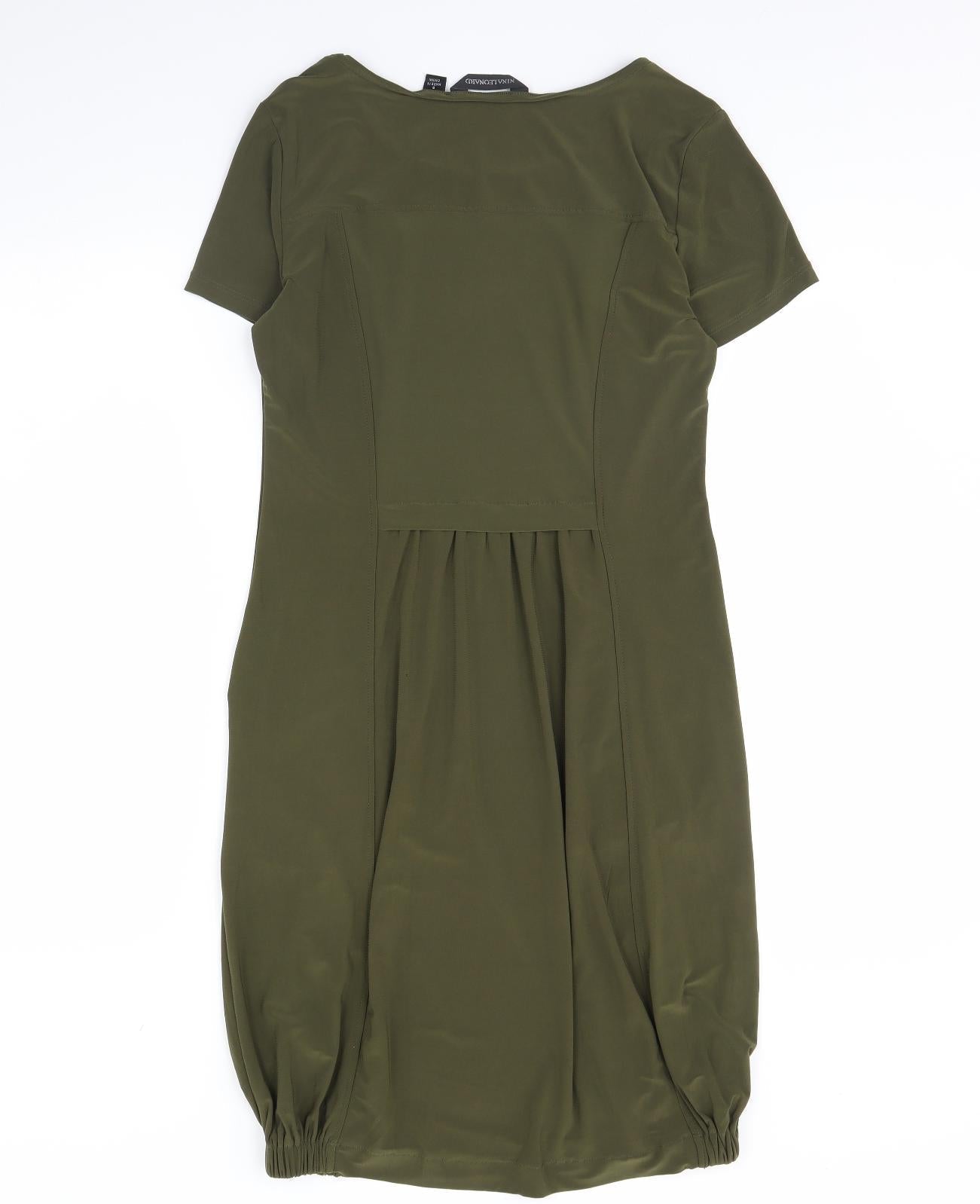 Nina Leonard  Womens Green   Sheath  Size S