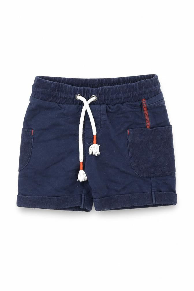 Front view of Marks & Spencer girls’ blue cropped trousers, size 18, months