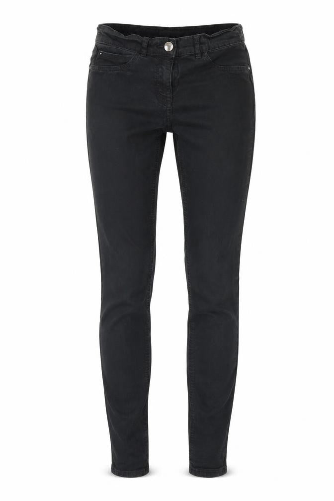 Front view of George women’s black denim skinny jeans, size UK 10, 29-inch leg