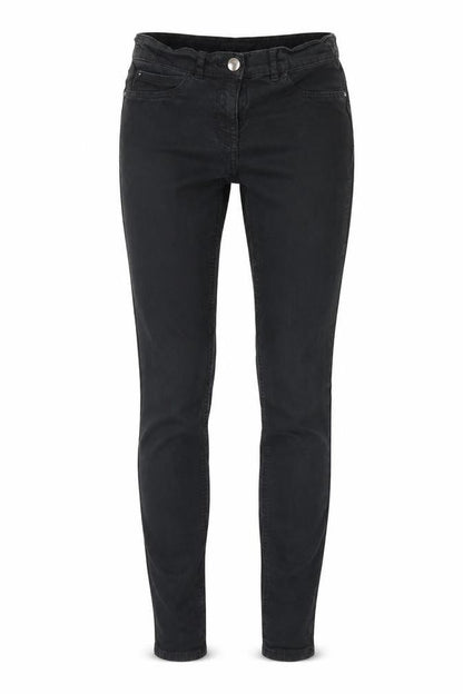 Front view of George women’s black denim skinny jeans, size UK 10, 29-inch leg