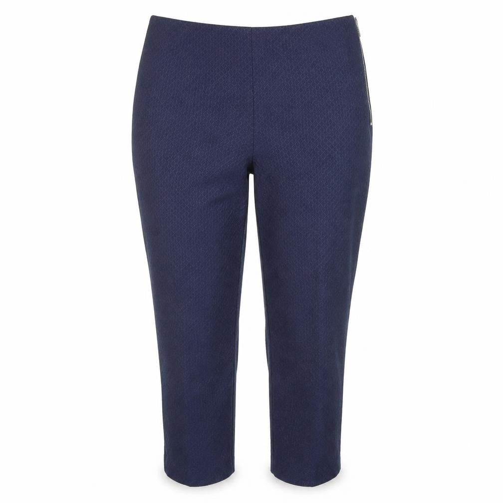 Front view of F&F women’s blue trousers, size UK 40, in, 29-inch leg