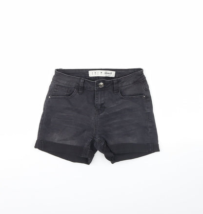Denim & Co. Womens Black  Denim Cut-Off Shorts Size 6