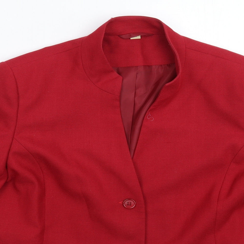 EWM Womens Red   Jacket Blazer Size 14