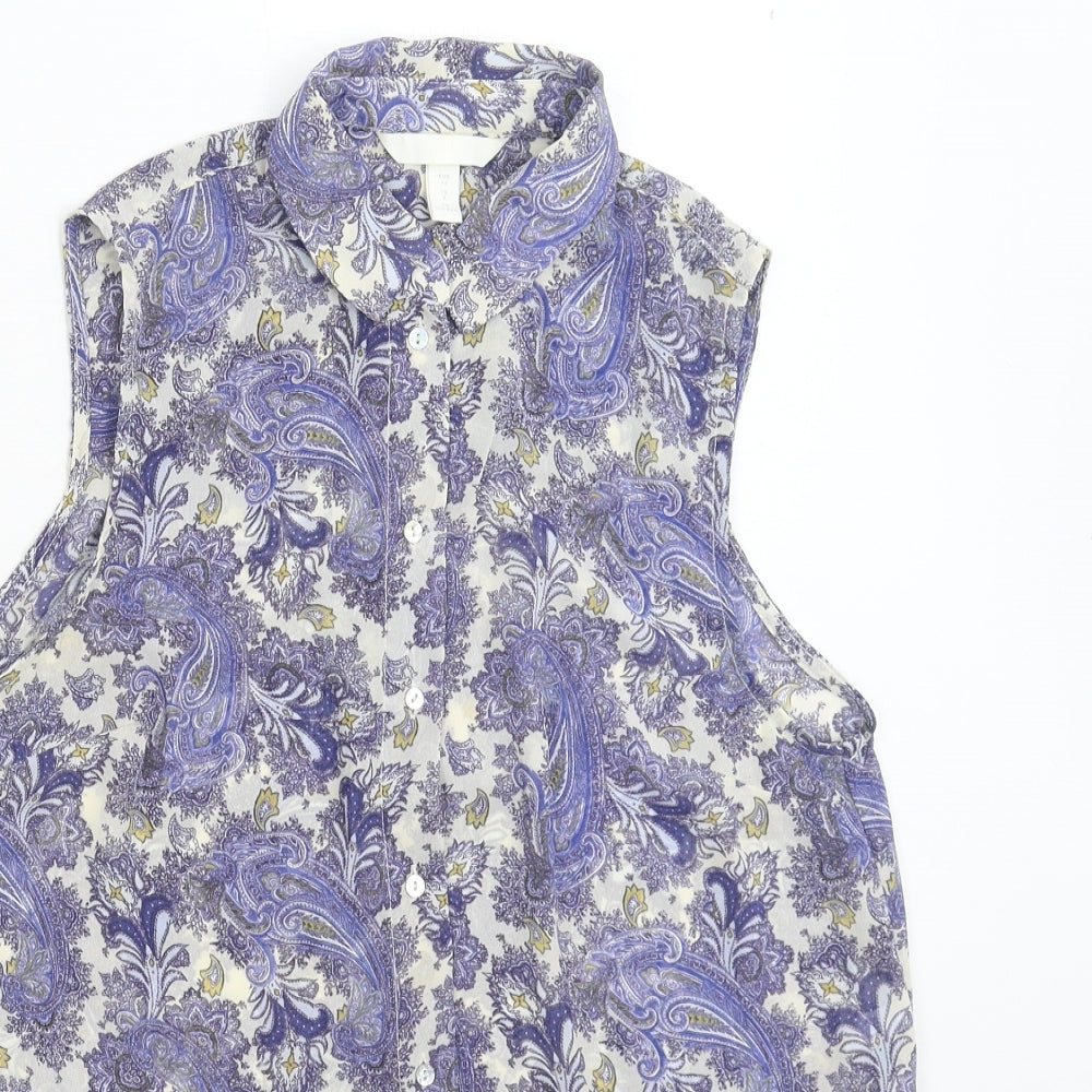 Womens UK Size 8 H&M Multicoloured Basic Button-Up