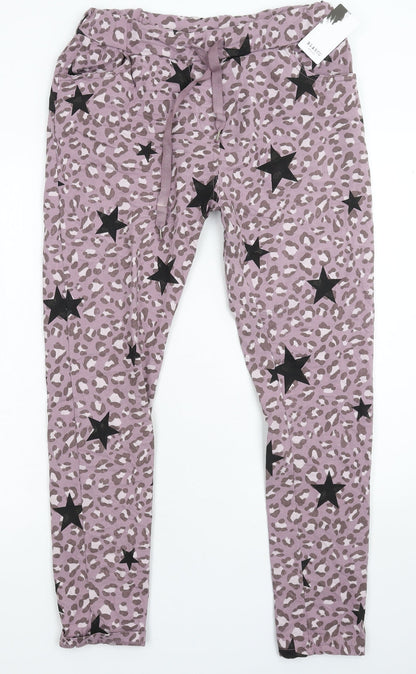 Blanco Womens Grey Animal Print  Trousers  Size 34 in L27 in