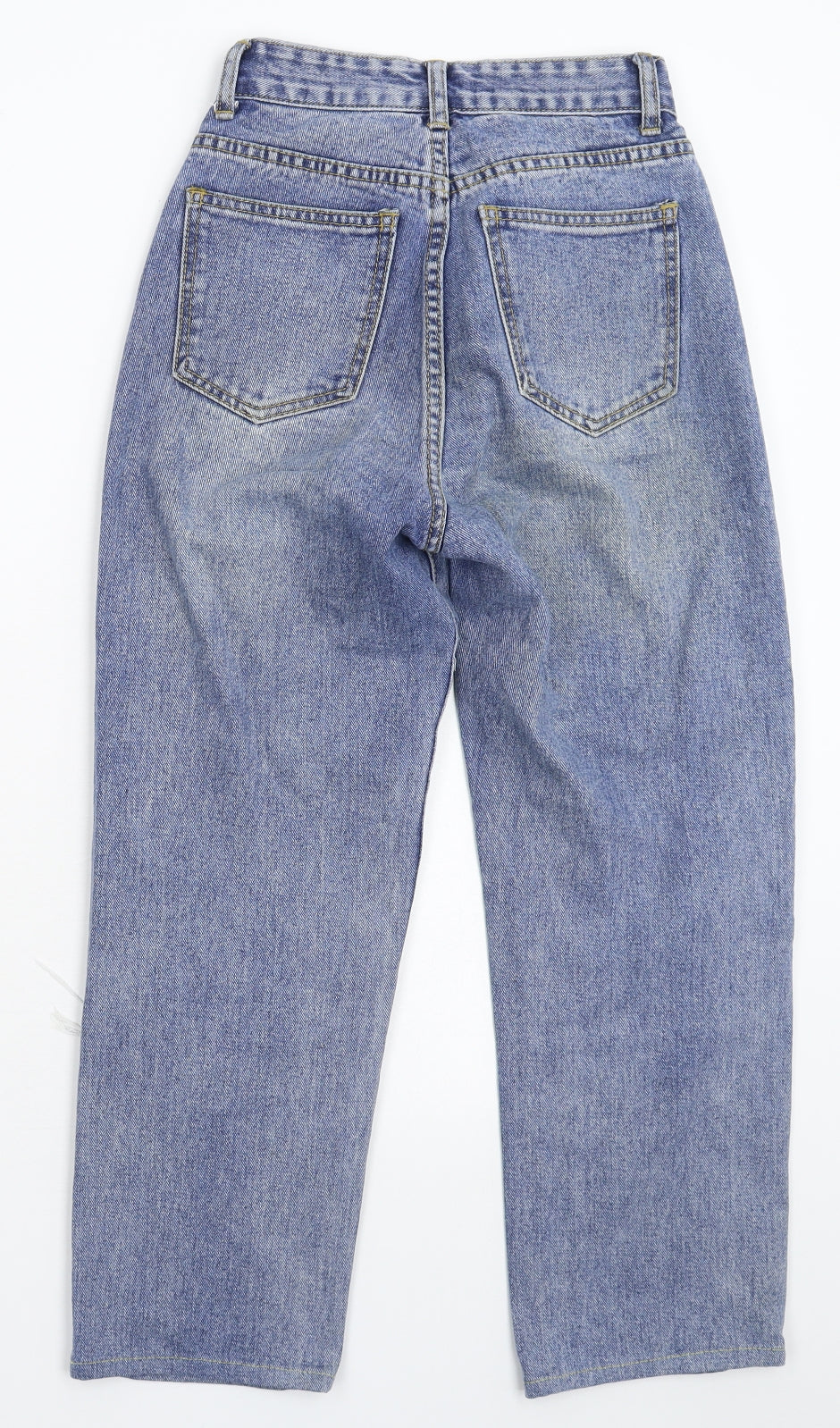 Preworn Girls Blue  Denim Straight Jeans Size L - Distressed