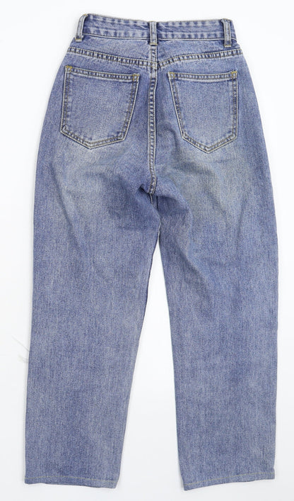 Preworn Girls Blue  Denim Straight Jeans Size L - Distressed