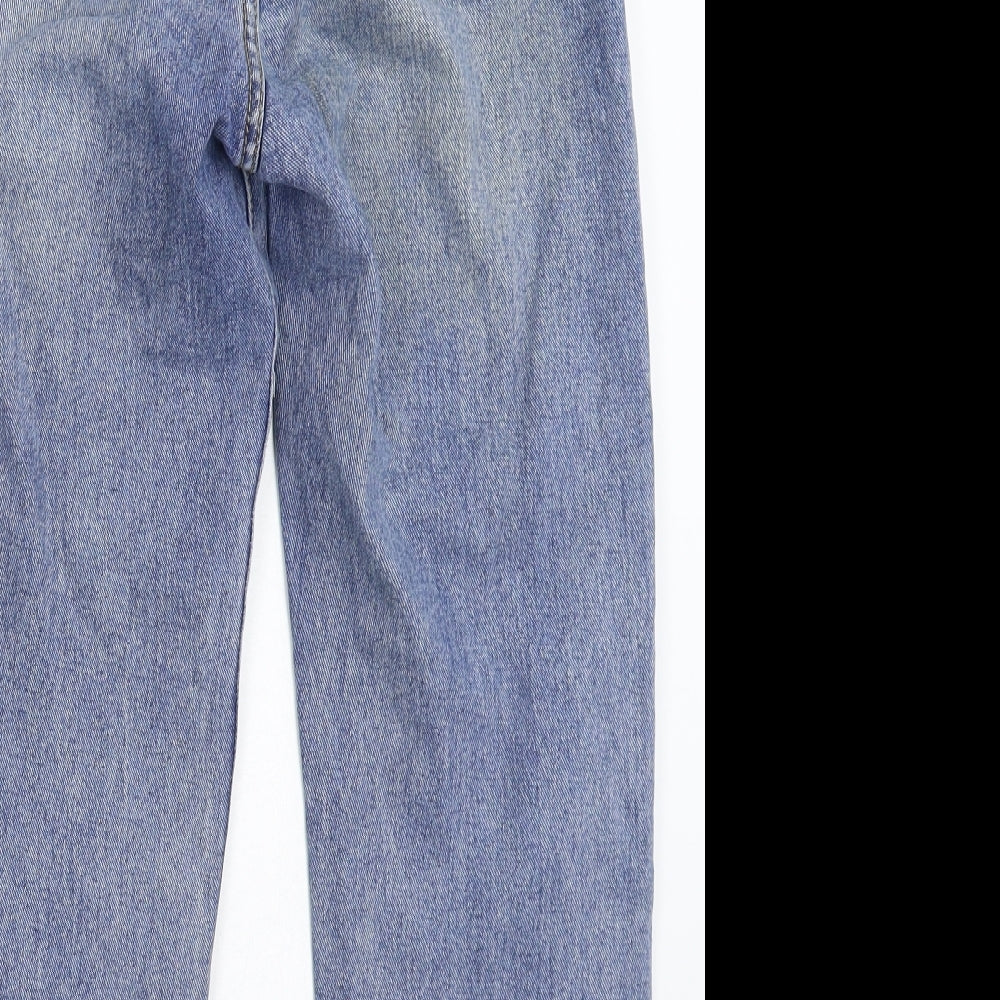 Preworn Girls Blue  Denim Straight Jeans Size L - Distressed