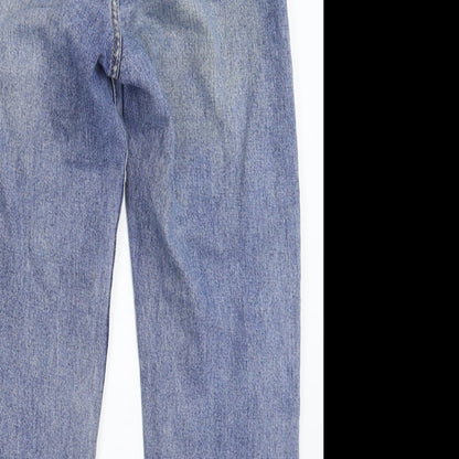 Preworn Girls Blue  Denim Straight Jeans Size L - Distressed