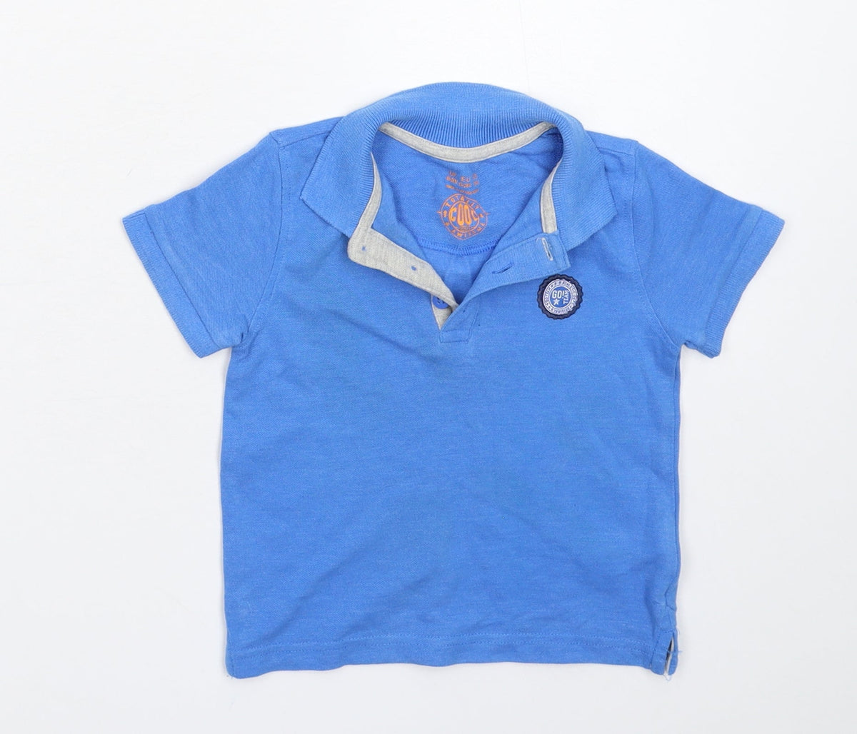 Front view of F&F Baby Blue Basic Polo, size 18-24, Months
