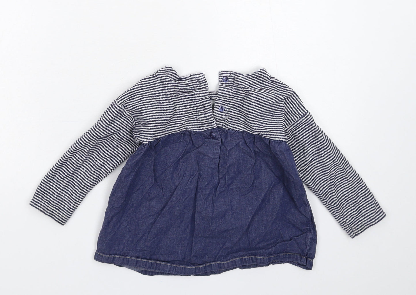 NEXT Girls Blue Striped  Fit & Flare  Size 12-18 Months