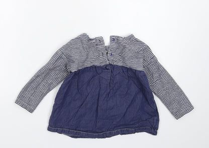 NEXT Girls Blue Striped  Fit & Flare  Size 12-18 Months