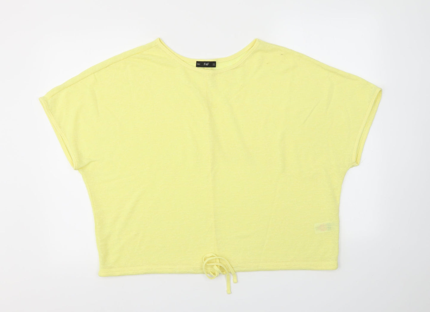 Womens UK Size 18 F&F Yellow Basic T-Shirt