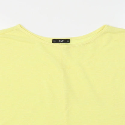 Womens UK Size 18 F&F Yellow Basic T-Shirt