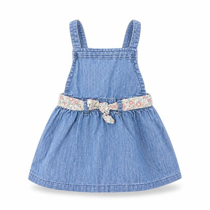 Front view of Matalan girls’ blue fit & flare, size 3-6, months