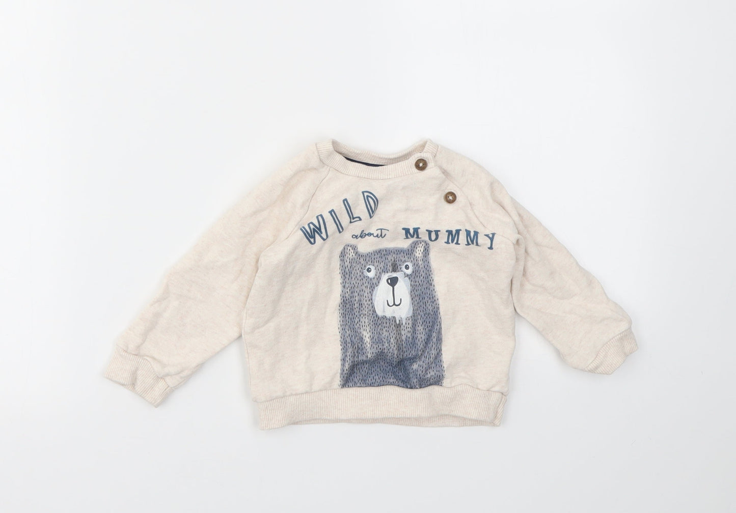 F&F Baby Ivory Animal Print  Pullover Jumper Size 6-9 Months