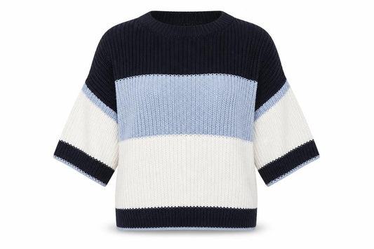 Front view of Marks & Spencer women’s multicoloured striped jumper, size L