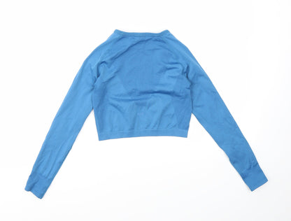 Womens UK Size XS MP Blue Basic T-Shirt
