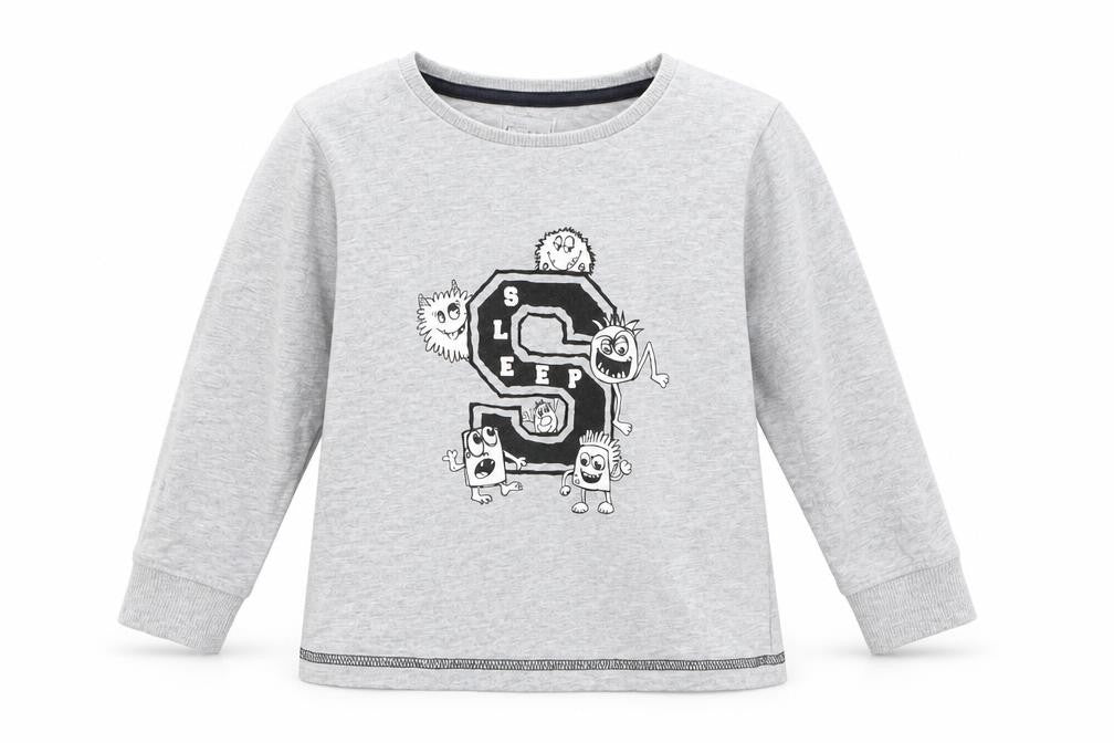 Front view of F&F boys’ grey geometric basic t-shirt, size 3-4, years