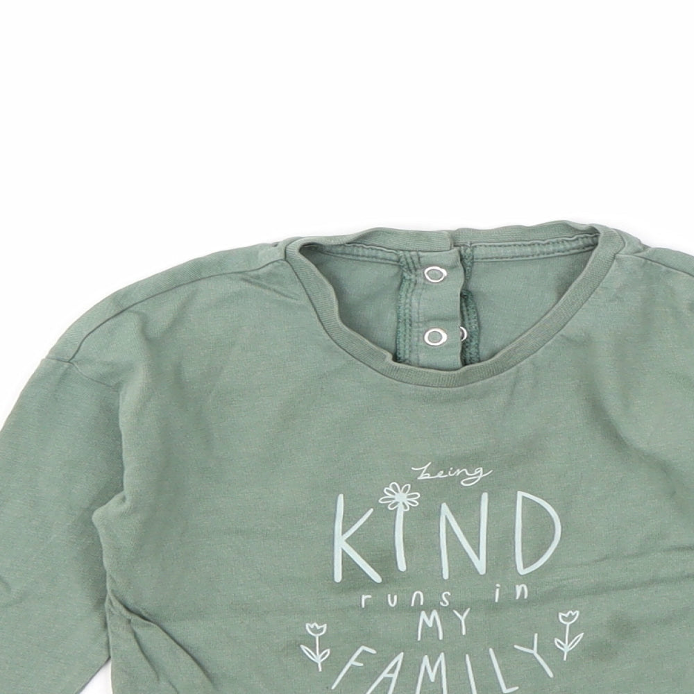 George Girls Green   Basic T-Shirt Size 12-18 Months